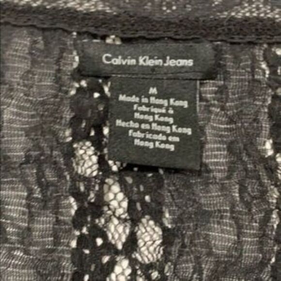Calvin Klein Jeans black one sleeve lace t… - Picture 5 of 6